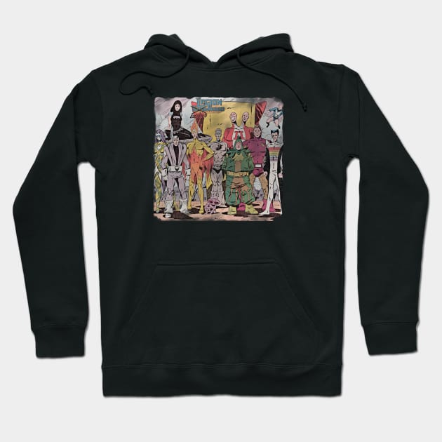 Retro Goofy Super Heroes Hoodie by Tricera Tops